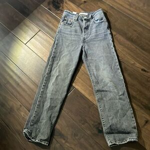 Levi rib cage dark gray straight angle jeans size 23